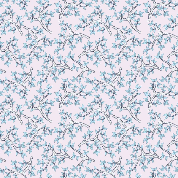 Mavi dalları ile sorunsuz vektör desen