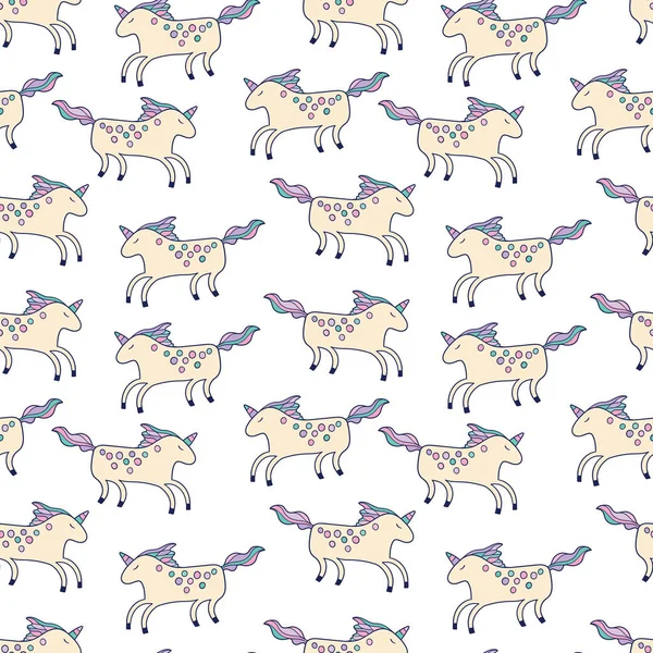 Happy licornes motif sans couture — Image vectorielle