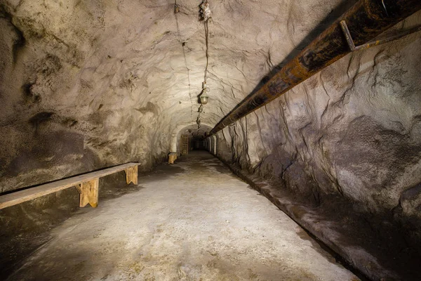 Underground abandoned gold iron ore mine tunnel shelter
