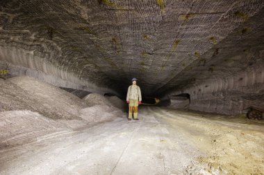 Salt potash mine underground shaft tunnel drift multi-color pattern clipart