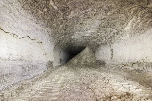 Salt potash mine underground shaft tunnel drift multi-color pattern
