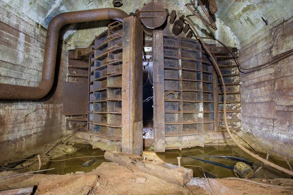 Podzemní Opuštěný Zlatý Důlní Tunel Dveřmi — Stock fotografie