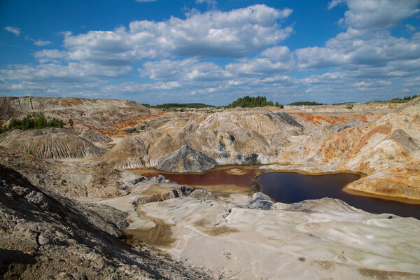 Amazing kaoline china stone abandoned quarry open pit mine 