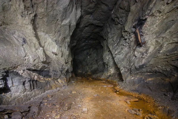 Mina Mica Oro Subterráneo Túnel Deriva —  Fotos de Stock