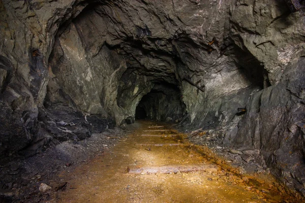 Mina Mica Oro Subterráneo Túnel Deriva — Foto de Stock