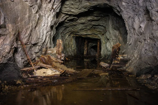 Podziemny Tunel Szybu Kopalni Złota Mica — Zdjęcie stockowe