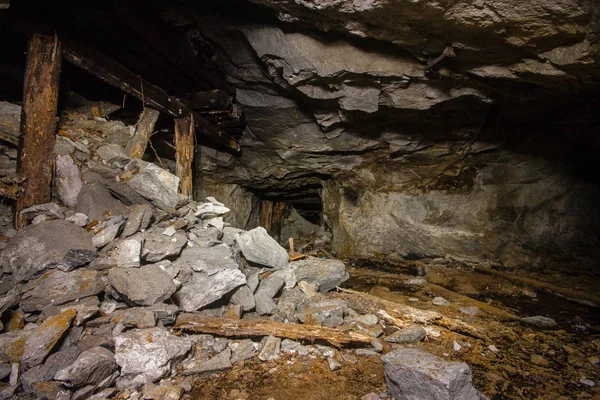 Mina Mica Oro Subterráneo Túnel Deriva — Foto de Stock