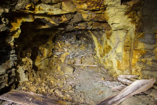 Tunnel Effondré Dans Mine — Photo