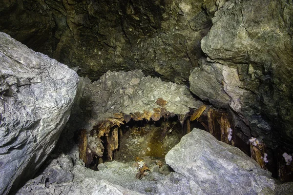 Sotterraneo Miniera Oro Albero Tunnel Deriva — Foto Stock