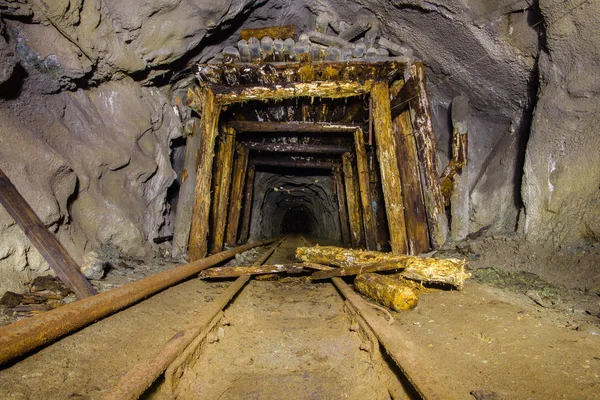 Deriva Subterránea Túnel Mina Oro — Foto de Stock