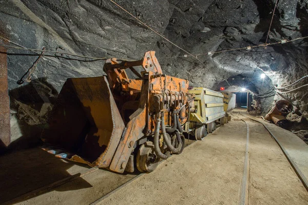 Guldgruva Jord Tunnel Med Malmlastmaskin Eimco — Stockfoto