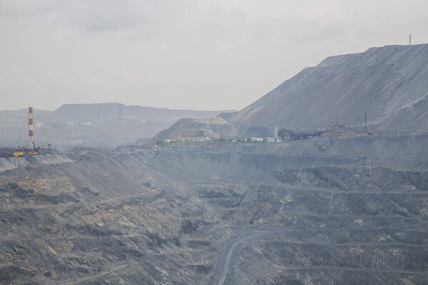 Big open pit magnesite quarry mine