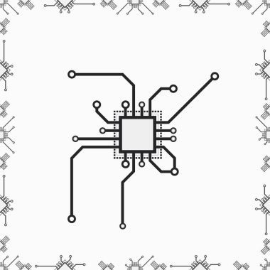 Vektör 2d konsepti CPU kusursuz vektör illüstrasyonu. GPU kusursuz vektör deseni.