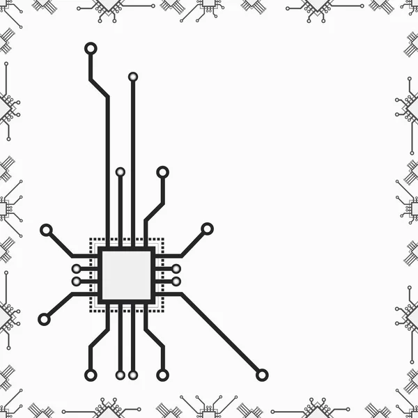Фон Векторного Плоского Макропроцессора Абстрактная Микросхема — стоковый вектор