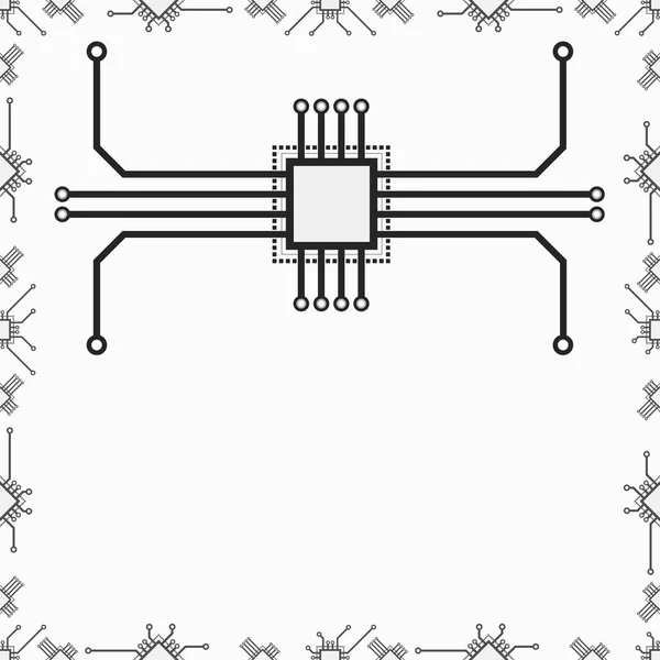 Modèle Carte Circuit Imprimé Vectoriel Sans Couture Éléments Cpu Illustration Graphismes Vectoriels