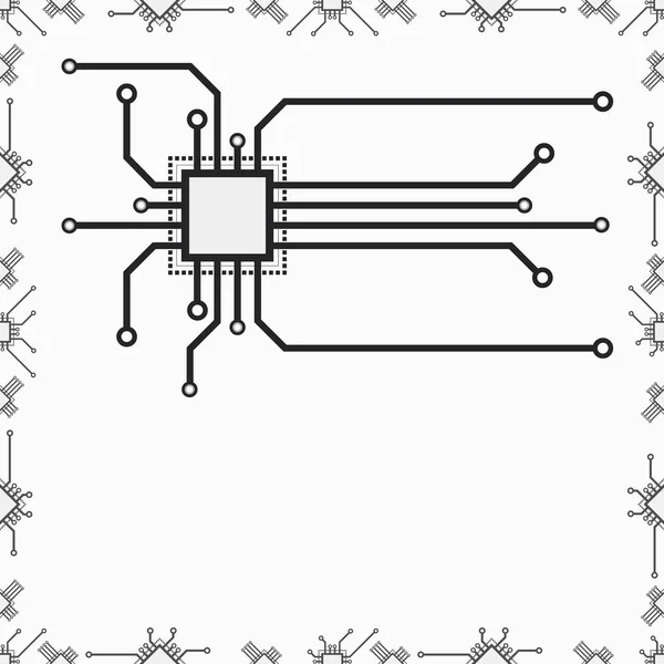 Bezszwowe Tło Wektorowego Chipu Płynny Wzorzec Obwodu Wektorowego Płaskie Cpu Ilustracje Stockowe bez tantiem