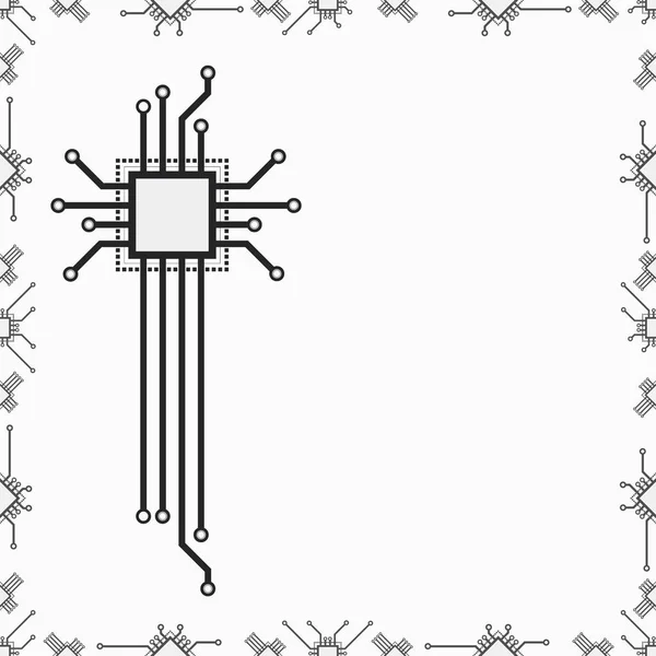 Microprocesseur Cpu Papier Peint Vectoriel Plat Concept Icône Ligne Design Graphismes Vectoriels