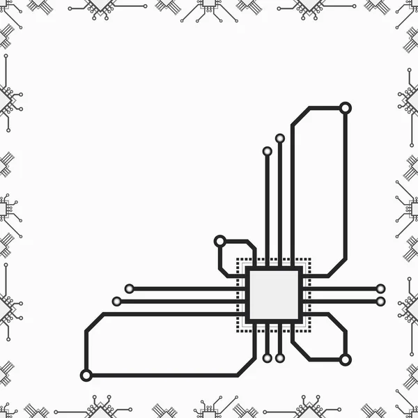 Procesor Mikroprocesorowy Tapeta Wektorowa Płaska Koncepcja Linii Ikony Cpu Projektowania Ilustracja Stockowa