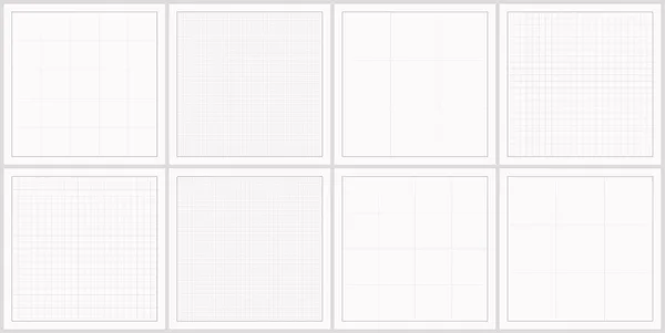 黒の背景に編集可能なベクトルグラフ用紙パターンのセット — ストックベクタ