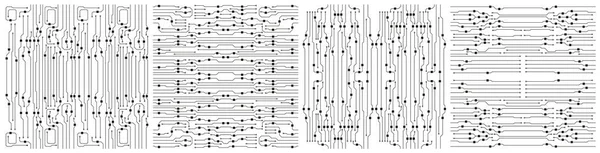 Komplex Áramkör Háttér Textúra Számítógép Fekete Fehér Alaplap Vektor Háttér — Stock Vector