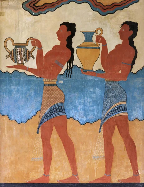 Cup Bearer Fresco from Knossos — Stock Photo, Image