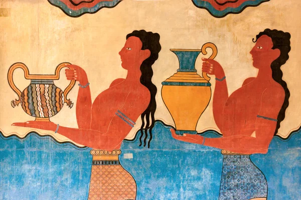 Cup Bearer Fresco from Knossos — Stock Photo, Image