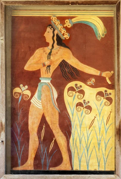 Minojskiej freski z z Knossos Zdjęcie Stockowe