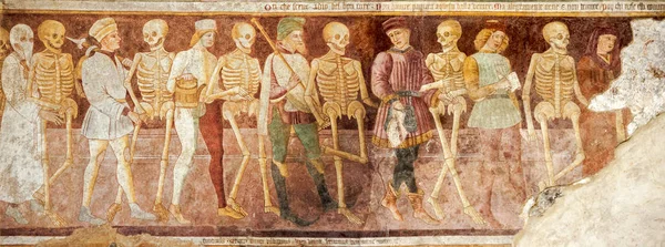 Clusone 이탈리아 롬바르디아 Disciplini Danza Macabra 죽음의 Trionfo Morte 승리는 — 스톡 사진
