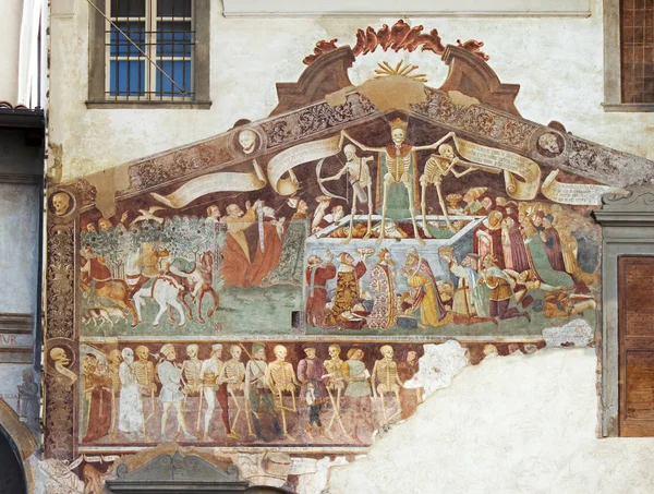 Clusone Bergamo Lombardy Italy Oratorio Dei Disciplini 14Th Century Detail — Stock Photo, Image