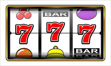 Kumar illüstrasyonu 777. Kumarhane slot makinesi ekranı