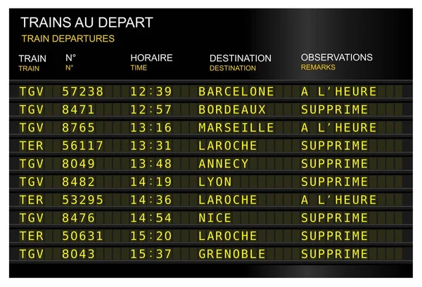 Estación Tren Bordo Strike Cancela Tren Francia París Francés Gare — Foto de Stock