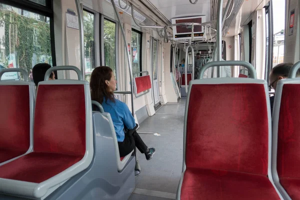 Metrô Transporte Público Vai Para Destino Com Pessoas Dentro Istambul — Fotografia de Stock