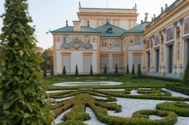 Wilanow Sarayı Varşova Polonya Ekim 2014 Palace dış Bahçe Manzaralı