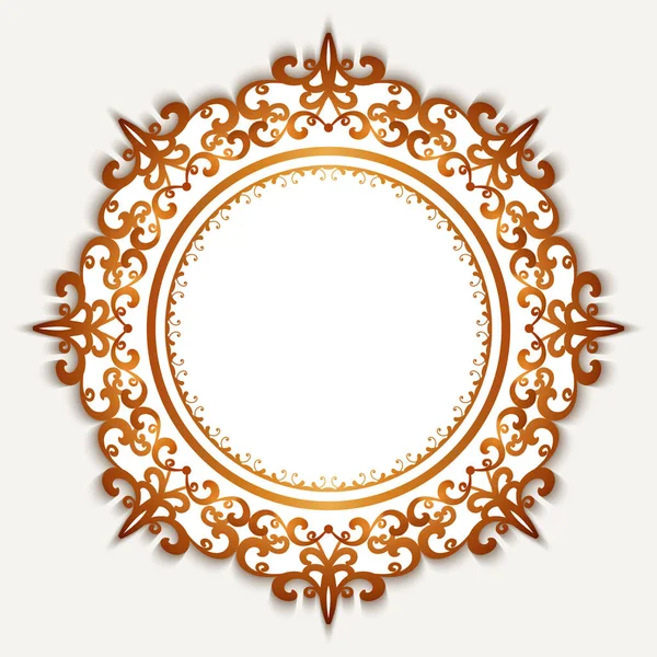 Gold circle frame on white — Stock Vector