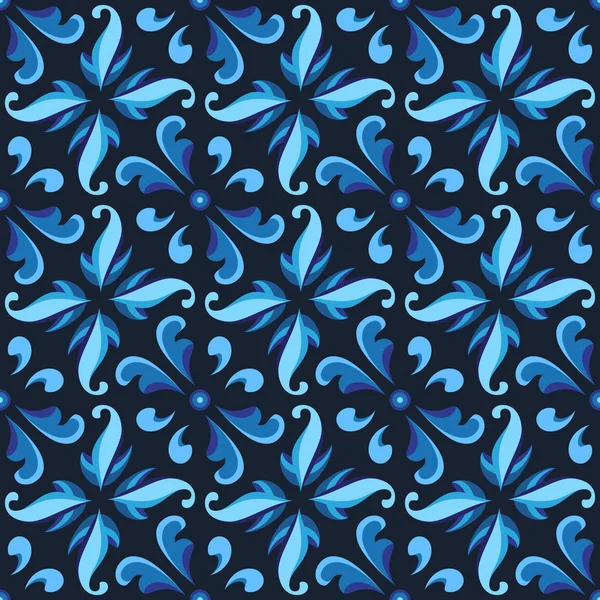 青い蝶のシームレスなパターン — ストックベクタ