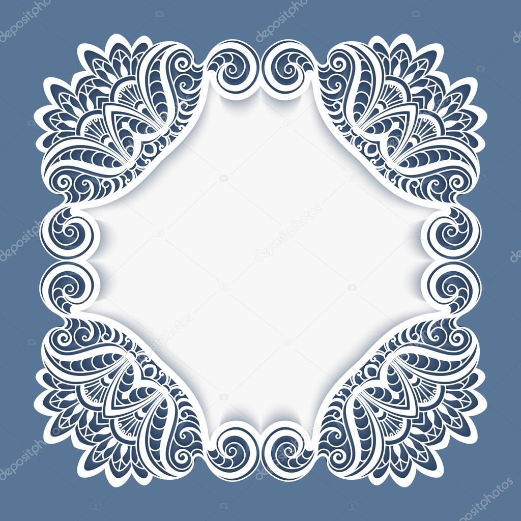 Square paper lace frame