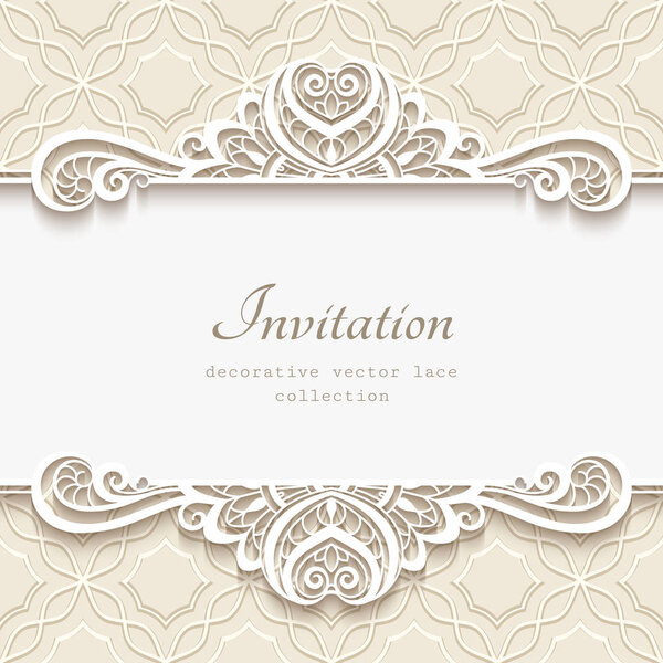 Бумажная виньетка с кружевной каймой

