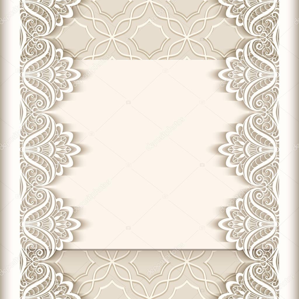 Vintage paper background with lace borders