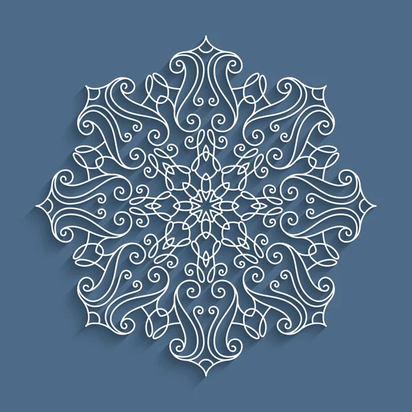 Encaje tapete de papel, patrón de ganchillo redondo — Archivo Imágenes Vectoriales