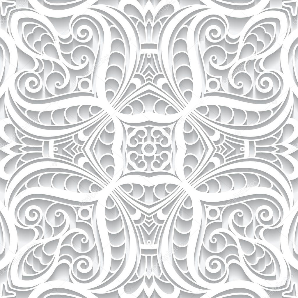 White cutout paper pattern, lace texture