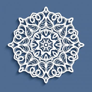 Kağıt dantel bardak altlığı peçete, kesme yuvarlak süsleme