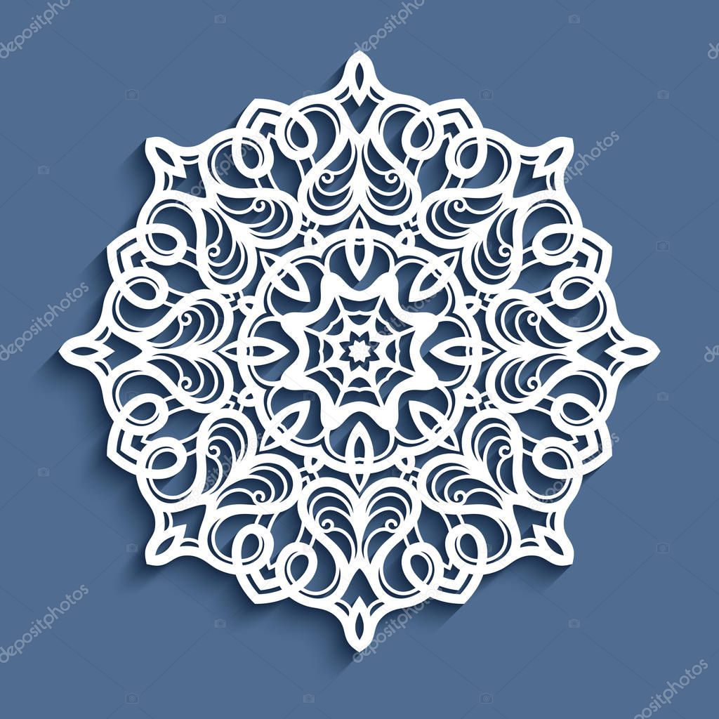 Paper lace doily, cutout round ornament