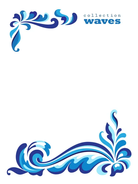 Decorative blue wave — Stock Vector