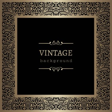 Siyah kare altın çerçeve