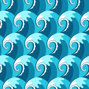 Mavi okyanus dalgaları, seamless modeli