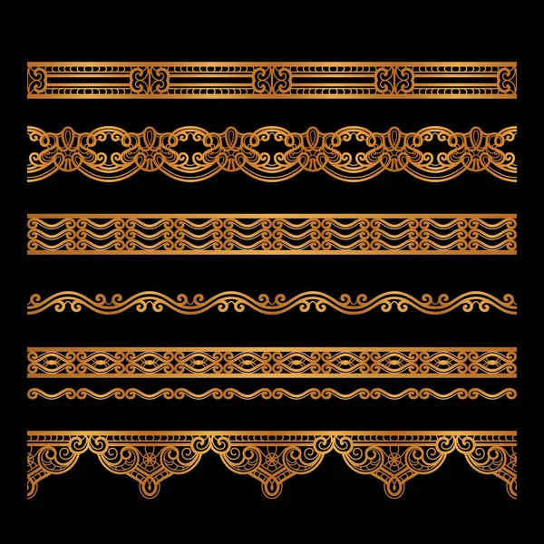 Gold border patterns — Stock Vector