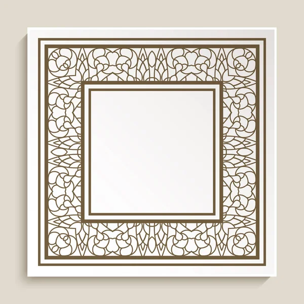 Cutout paper frame with border pattern — Stock Vector