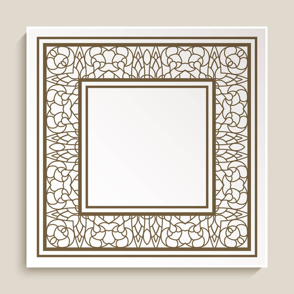 Cutout paper frame with border pattern