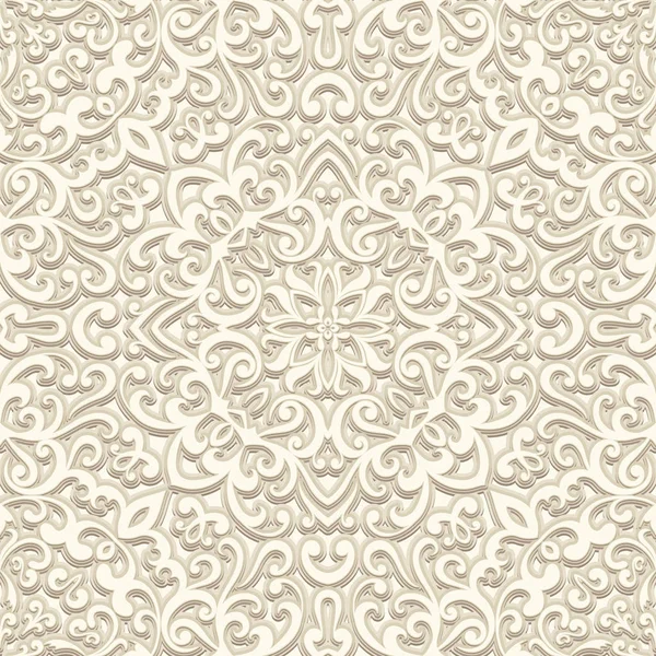 Vintage patrón beige sin costura — Vector de stock