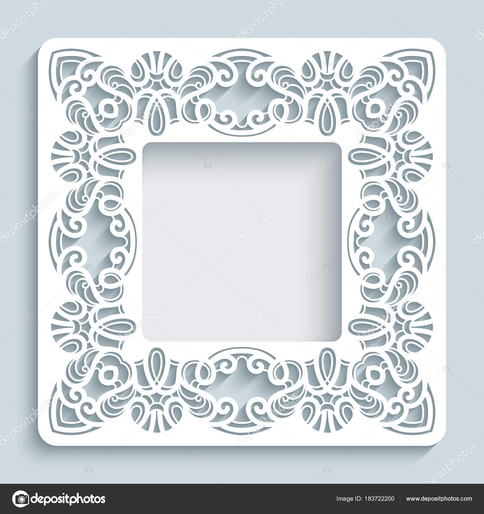 Quadro quadrado com padrão de borda de renda de recorte Vetor de ©magenta10  183722200, image size:1600x1700